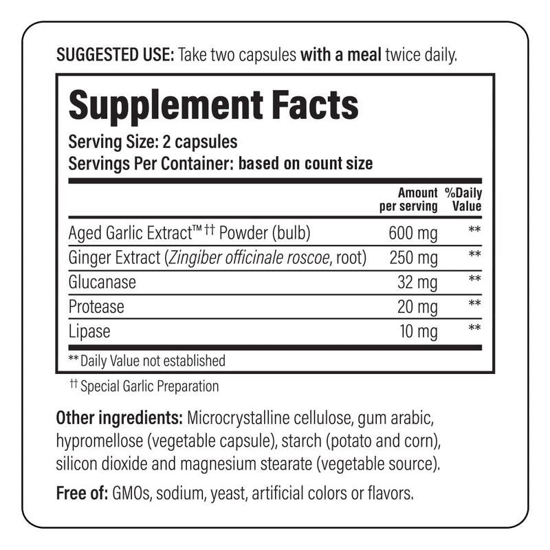 [Australia] - Kyolic Aged Garlic Extract Formula 102, Ginger and Glucanase Enzyme Complex, 100 Vegetarian Capsules (Packaging May Vary) 
