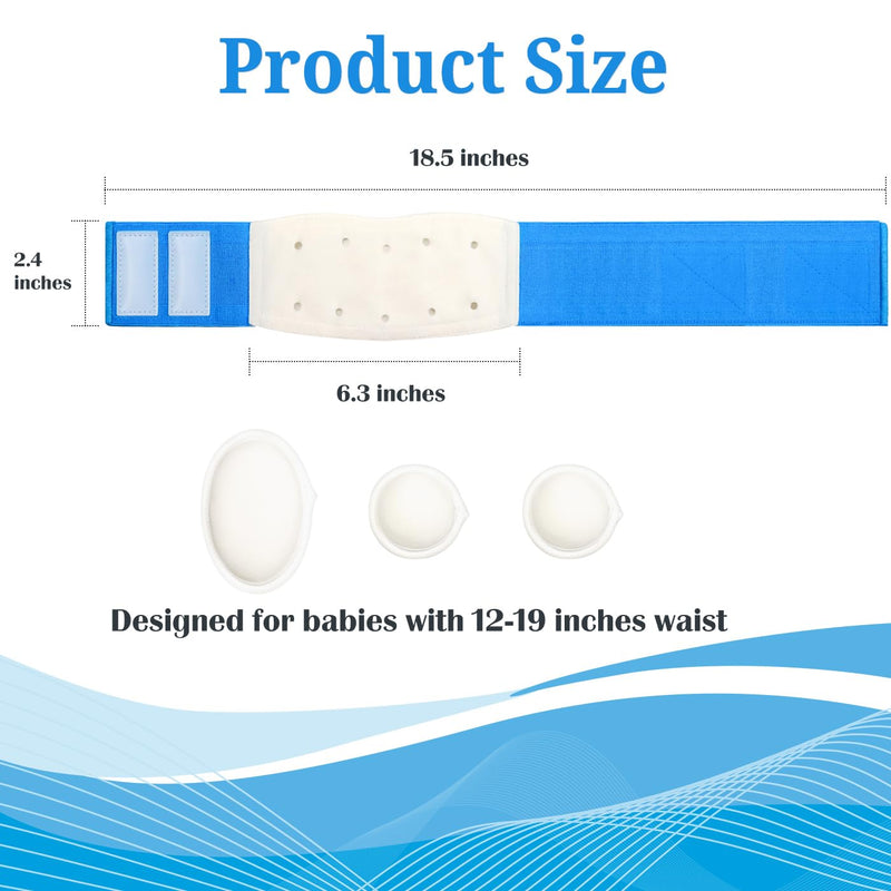 [Australia] - S Baby Belly Band Umbilical Hernia Belt | Belly Button Band Navel Truss Wrap for Newborn/Infant - Soft, Skin-friendly, Adjustable Blue/White 