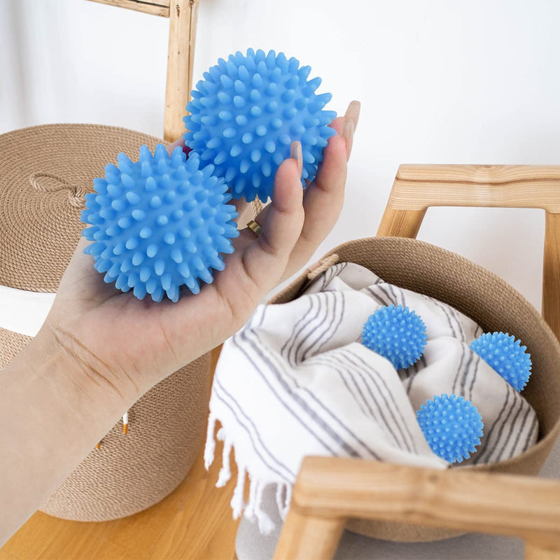 [Australia] - 6 Pcs Dryer Balls, 2.5 in Reusable Laundry Soften and Fluff Laundry Washing Balls (Blue) Blue 