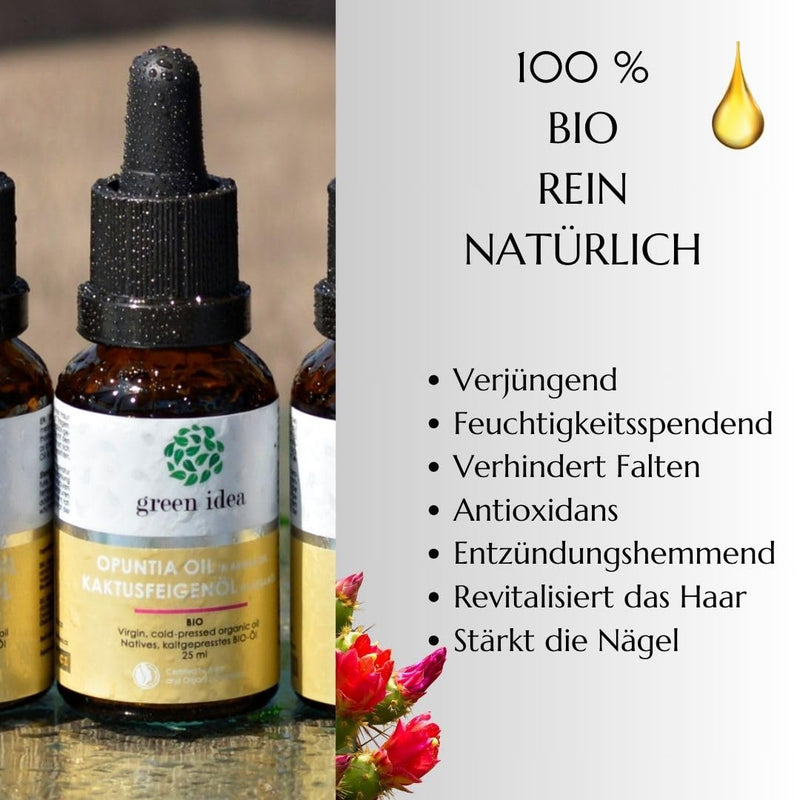 [Australia] - Green idea - Prickly Pear Seed Oil Organic Cold Pressed Facial Oil with Argan Oil Hair Oil - Natural Anti-Aging Facial Oil - Moisture for Face - Antioxidant Protection - Against Dark Circles NaTrue 25 ml 