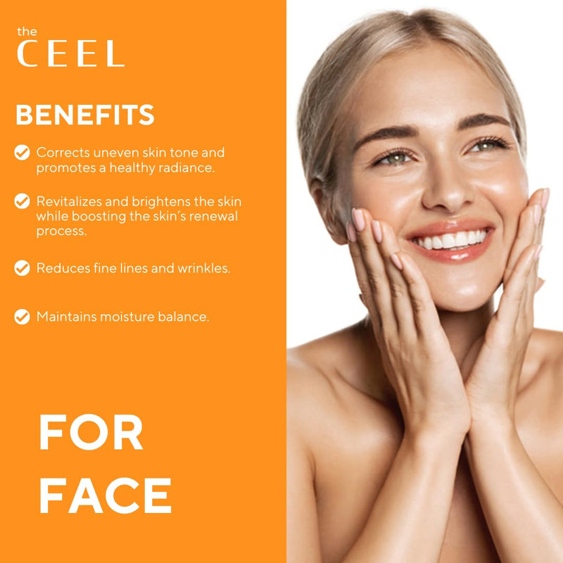 The Ceel 20% Vitamin C Brightening Anti-Aging Serum for Face with Ascorbic, Ferulic Acid & Vitamin B5 - Paraben & Perfume Free Skin Care Formula for Hydration, Wrinkles, Dark Spots, & Radiance - 30ml