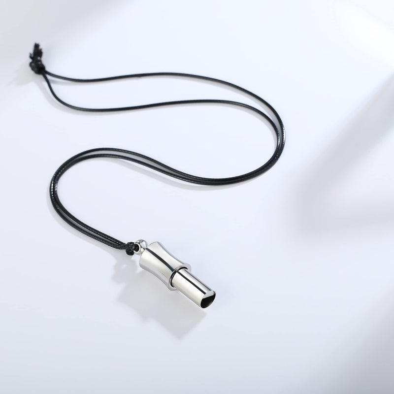 528 hz Necklace, Anxiety Necklace, Breathing Necklace for Meditation Tuning Tools, Mindfulness & Stress Relief Gifts for Women, Men, Frequency Healing Devices, Whistle Necklace for Relaxation, Calming New Sliver