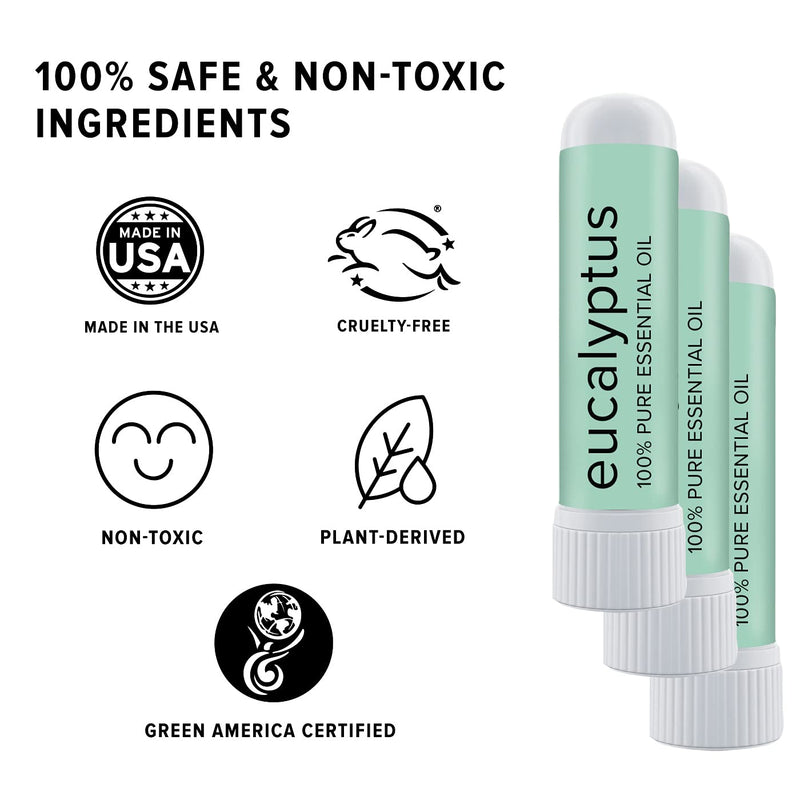 [Australia] - MOXĒ Eucalyptus Essential Oil Nasal Inhaler, Sinus & Congestion Relief, Daily Relaxation, Stress Relief, Therapeutic No-Mess Aromatherapy, Pure and Natural, Made in USA (3 Pack) 3 