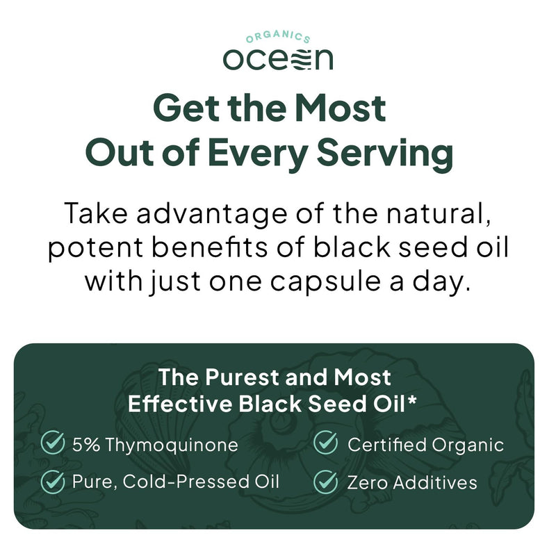 [Australia] - Better Organic Black Seed Oil Cold Pressed - Pure Nigella Sativa Oil for Immune Support - 5% Thymoquinone - Support Memory, Vitality, and Cellular Health 1 Pack 