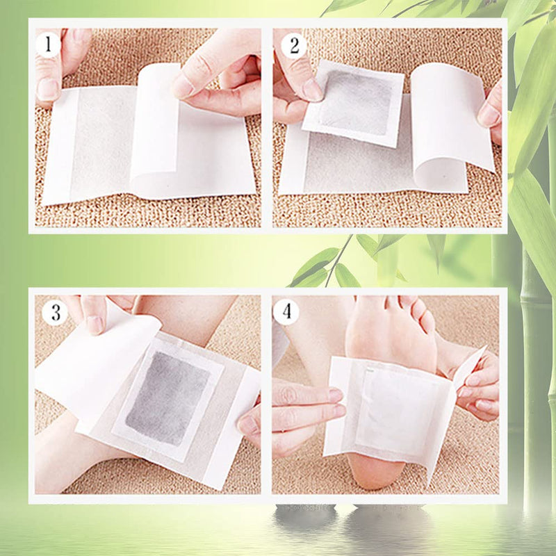 [Australia] - Lymphatic Drainage Ginger Foot Pads 50 Pads - Ginger Oil Foot Patches Deep Cleansing Sleep Aids Relieve Stress and Fatigue Improve Sleep Quality 