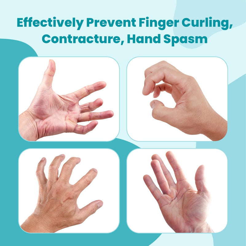 [Australia] - Stroke Hand Brace Splint for Straightening Fingers with 5 Fingers Resting Support,Prevent Fingers Curling, Dupuytren's Contractures, Hand Spasms, Fit Right & Left, Men & Women - M Grey 