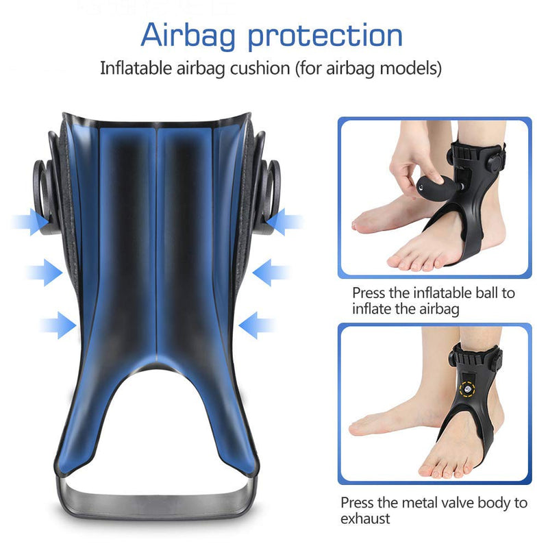 Drop Foot Brace Orthosis AFO AFOs Ankle Brace Support With Comfortable Inflatable Airbag for Hemiplegia Stroke Shoes Walking (Left foot, X-Large) Left foot