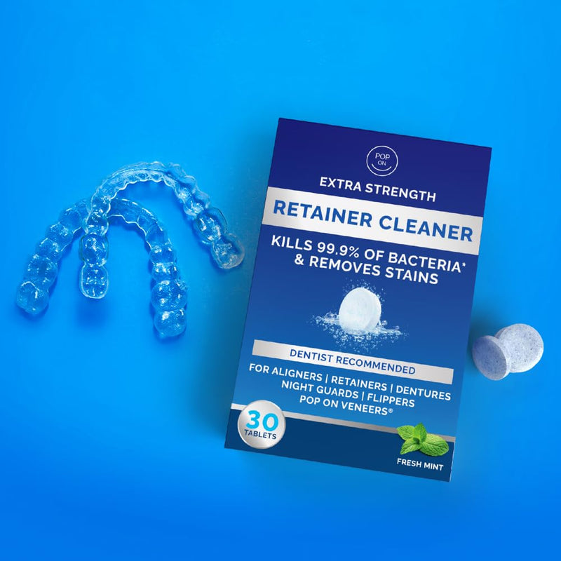 [Australia] - Retainer Cleaner Tablets for Invisalign Approved for Ultrasonic Cleaners - 30 Denture Cleaning Tablet for Aligners, Night Guard, Mouth Guard - Denture Cleaners Tablet 1-Month Supply 30 Count (Pack of 1) 