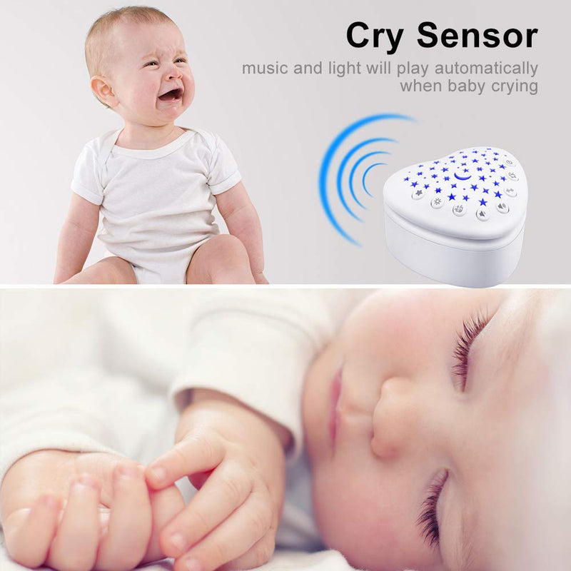 [Australia] - BEREST A13 White Noise Machine & Baby Sleep Soother with 15 Soothing Sounds & Projector Star Night Light, Cry Sensor, Rechargeable Lithium Battery, Portable for Baby, Toddlers, Attaches to Crib 