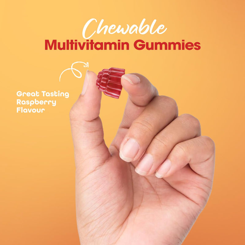 Multivitamin Gummies 120 | 4 Months Supply| One a Day | Raspberry Flavour Gummies for Adults with 11 Vitamins and Minerals| The Highest Strenght Supplement| Vitamins A, B, C, D E 120 count (Pack of 1)