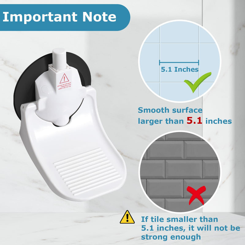 [Australia] - Shower Foot Rest for Shaving Legs with No Drilling Suction Cup, Shower Step for Shaving Legs, Reusable Bathroom Pedal, Pedicure Foot Rest, Shower Shaving Leg Assist, Load Capacity 288 Pounds, White 