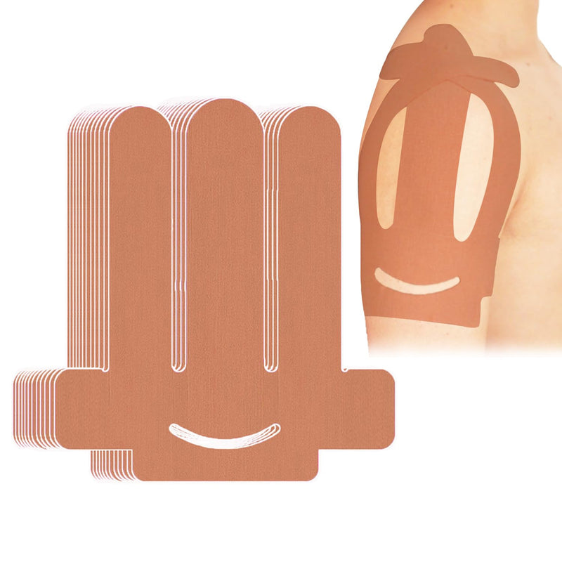 Kinesiology Tape for Shoulder Precut, 12 PCS Shoulder Tape for Pain Relief, Original Cotton Waterproof & Breathable, Enhance Elastic Sports Tape for Pain Support and Muscle Sports(Flesh) Flesh-12pc
