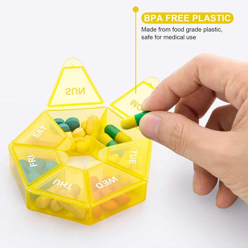 Weekly Pill Organizer Large 7 Day Pill Box Organizer Daily Medicine Case for Vitamin Fish Oil Pills Supplements Arthritis Friendly