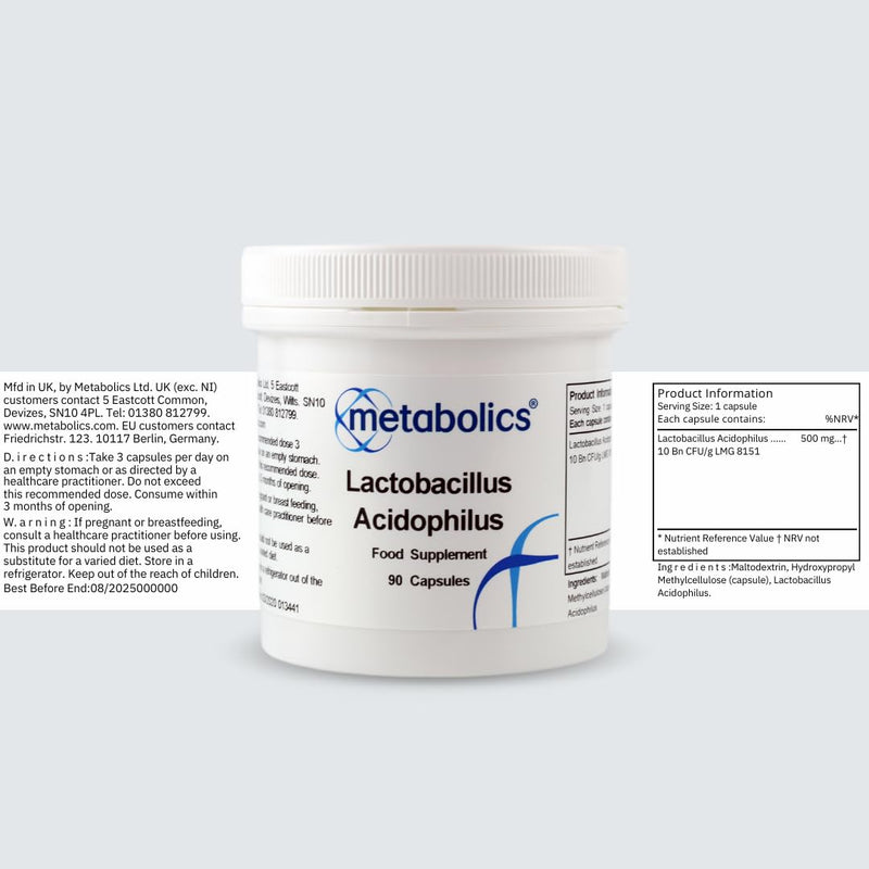 Lactobacillus Acidophilus, Lactobacillus - Pot of 90 Capsules Containing 500mg