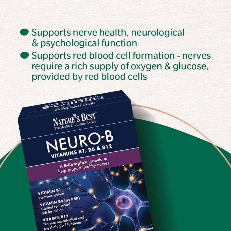 Nature's Best Neuro-B, Vitamin B Complex 1-a-Day - UK Made - 90 Tablets (3 Months' Supply)