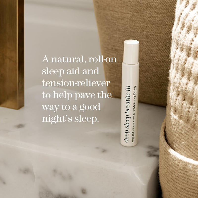 This Works Deep Sleep Breathe in Roll-On 0.27 fl oz - Sleep & Tension Aid | Natural roll-on with Lavender, Camomile & Vetivert; glide onto pulse points to unwind and ease tension Breath In Set
