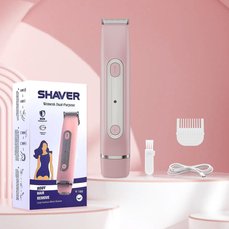 [Australia] - Bikini Trimmer for Women - 2 in 1 Women Electric Razors,Cordless Body Shaver for Trip,Replaceable Lady Facial Razor, IPX6 Waterproof&Easy Cleaning, Ceramic Blade, USB Charge 706 Pink 