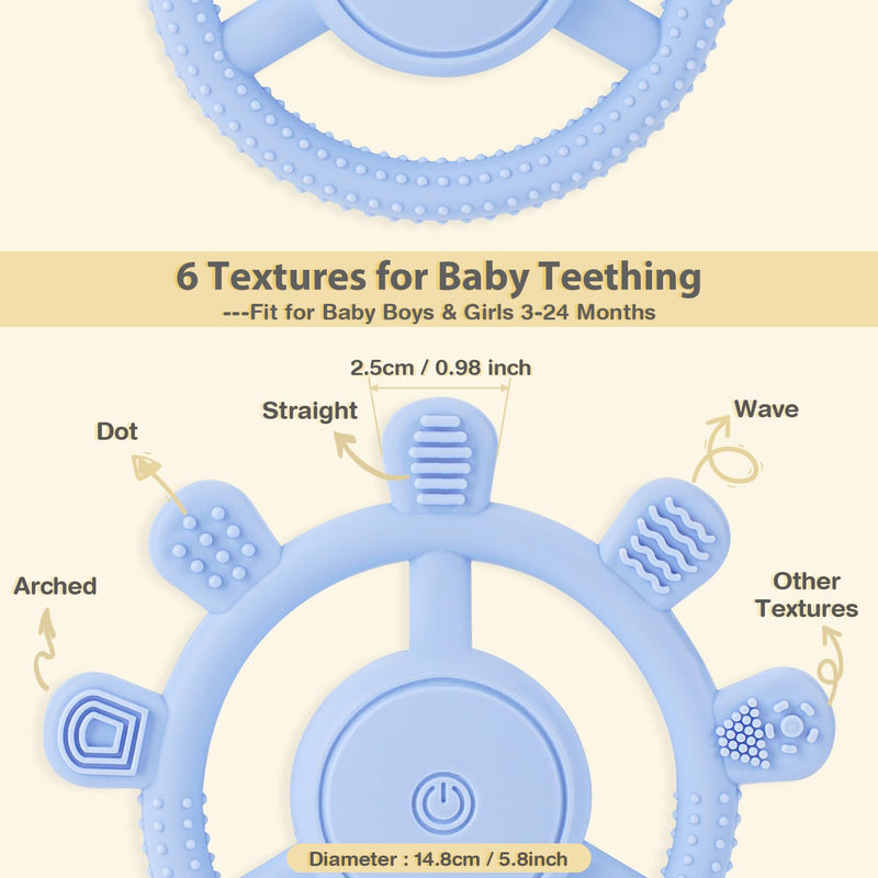 [Australia] - Vibrating Teether for Baby, Sensory Chew Toys for Autistic Children & Teething Toys for Babies 6-18 Months, USB Chargeable & 3X Vibration Settings. Toddler Travel Essential, Autism Sensory Products 