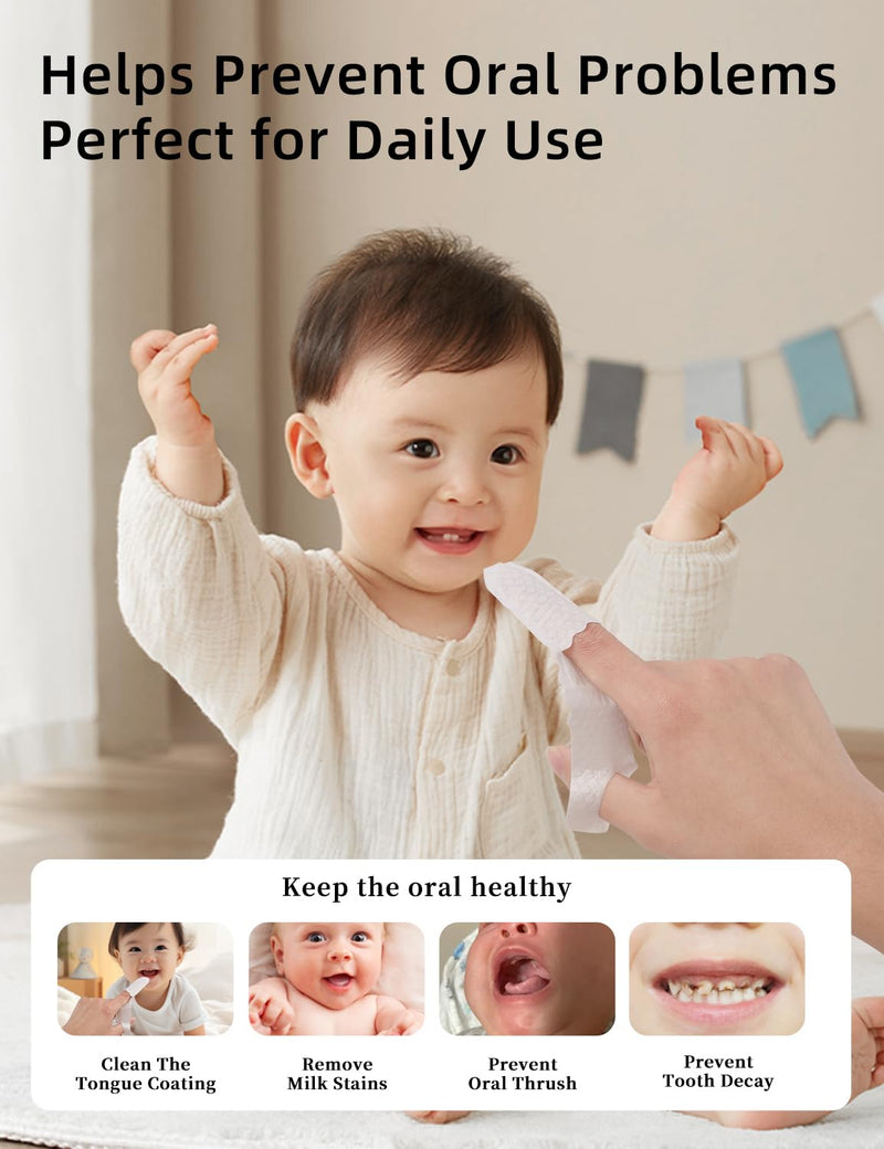 [Australia] - Baby Finger Toothbrush，Baby Tongue Cleaner Wipes for Infant Tooth and Gum Cleaning, 59Pcs Disposable Wipes Toothbrush for Newborn Oral Care 1 Count (Pack of 59) 