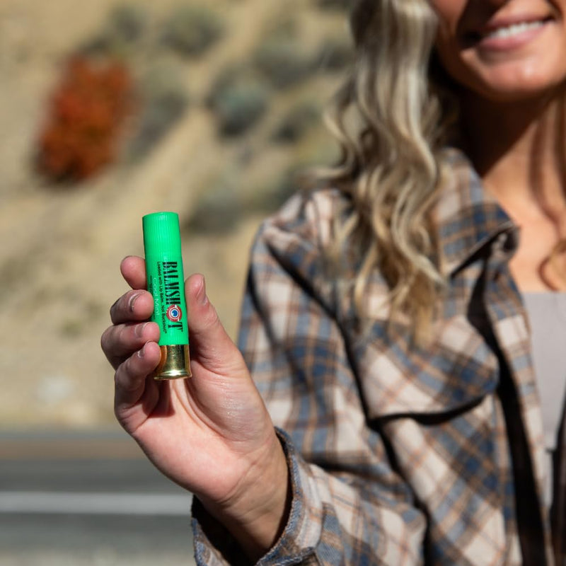 BALMSHOT Lip Balm 4-Pack - SPF 15 Beeswax Formula with Aloe & Vitamin E, PABA Free - Classic, Cool Mint, Vanilla Mint & Pink Camo Vanilla Mint - 20-Gauge Brass Tube - Made in USA