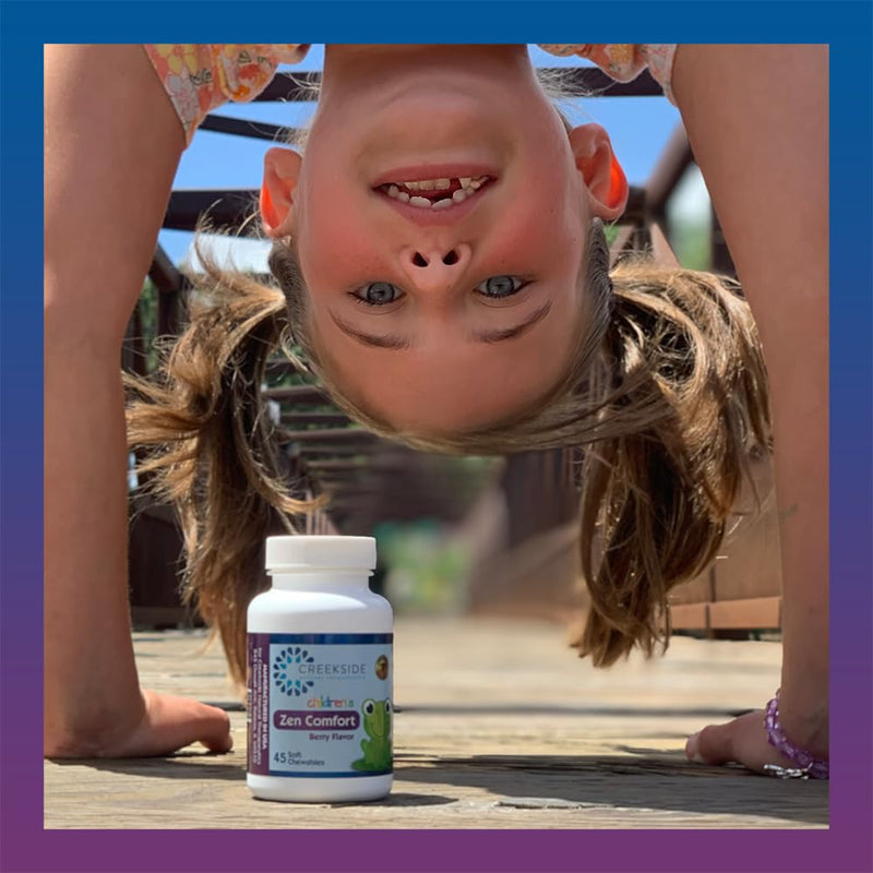 [Australia] - Zen Comfort for Kids, Organic Relaxation Support with 5-HTP, L-Theanine, Passionflower, Zinc, Pediatrician Formulated, Zero Sugar, Vegan, Berry Flavor, 45 Soft Chewables Chewable 