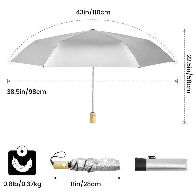 G4Free UPF 50+ UV Protection Travel Umbrella Auto Open Close Windproof Sun Blocking Umbrella 46 Inch+42 Inch
