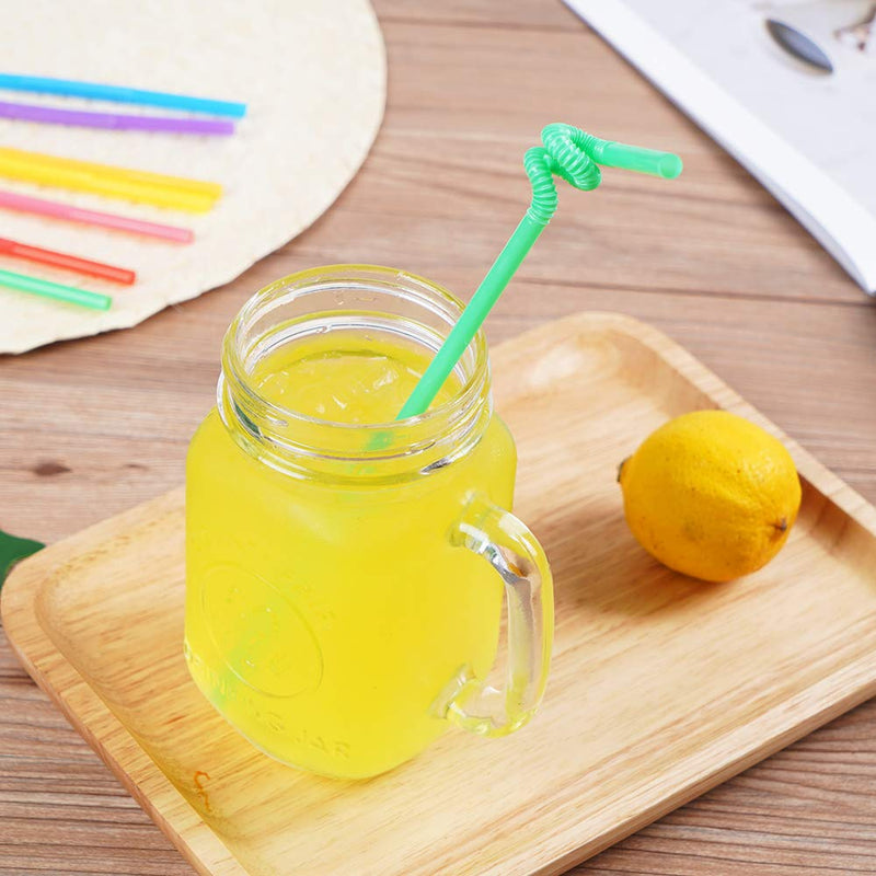 [Australia] - 200 Pcs Colorful Plastic Long Flexible Straws.(0.23'' diameter and 10.2" long) 2 pack 