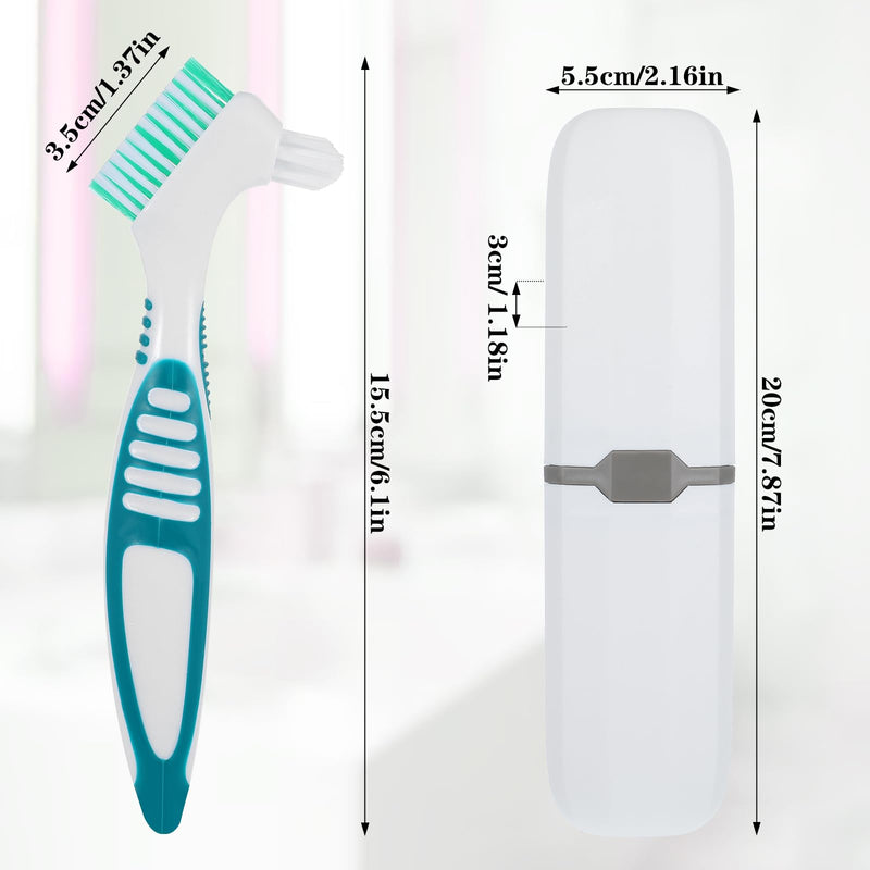 [Australia] - 2pcs Denture Toothbrush with Case,Denture Cleaning Brush,Multi-Layered Bristles Dental Brush,Ergonomic Rubber Handle for False Teeth Cleaning(Green,Purple) 