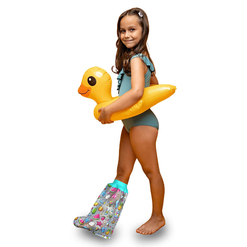 [Australia] - DOJA Barcelona | Waterproof cast protection foot for children | 455x355mm| Waterproof PVC water protection foot with silicone closure Shower protection foot | Waterproof for shower or swimming pool 