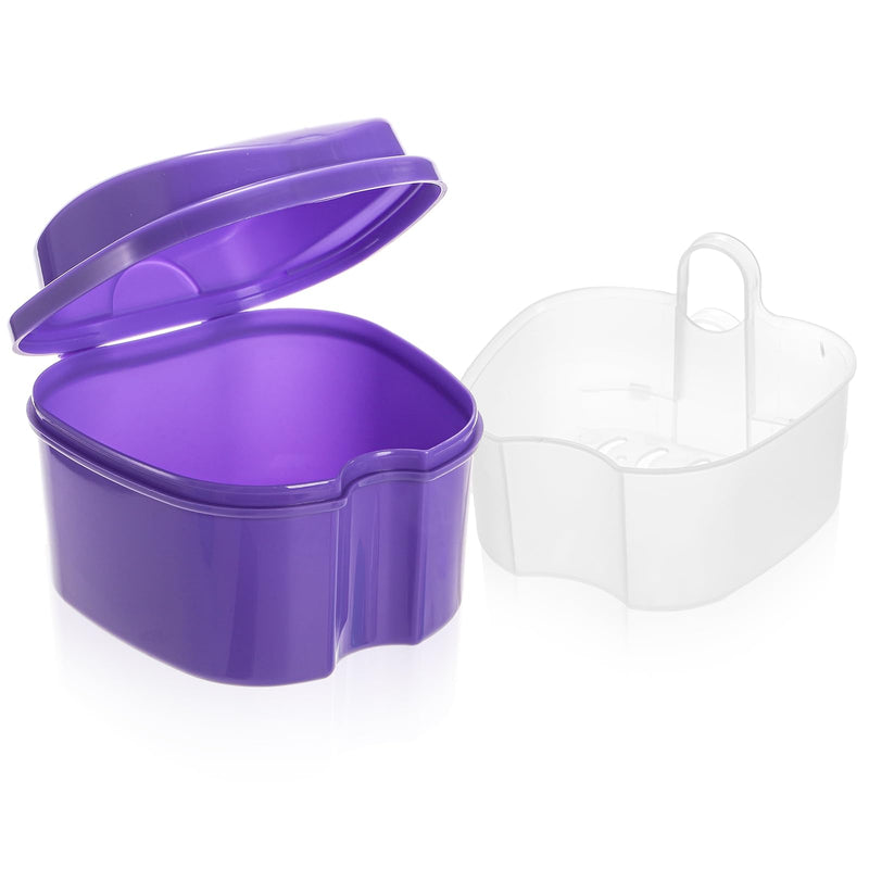 [Australia] - ZENFUN 20 Packs Denture Cases Dental Box For Artificial Teeth Denture Retainer Case Bulk Denture Holder with Strainer Basket Denture Soaking Container False Teeth Storage Box, Individually Sealed 