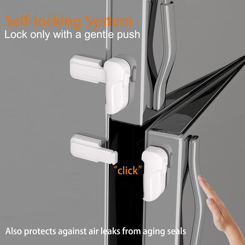 [Australia] - 2 Pack Upgrade Child Proof Refrigerator Lock with Two Ways to Open, Home Fridge Freezer Door Lock Latch Catch to Keep Door Closed, no Tools Need or Drill (White) White 