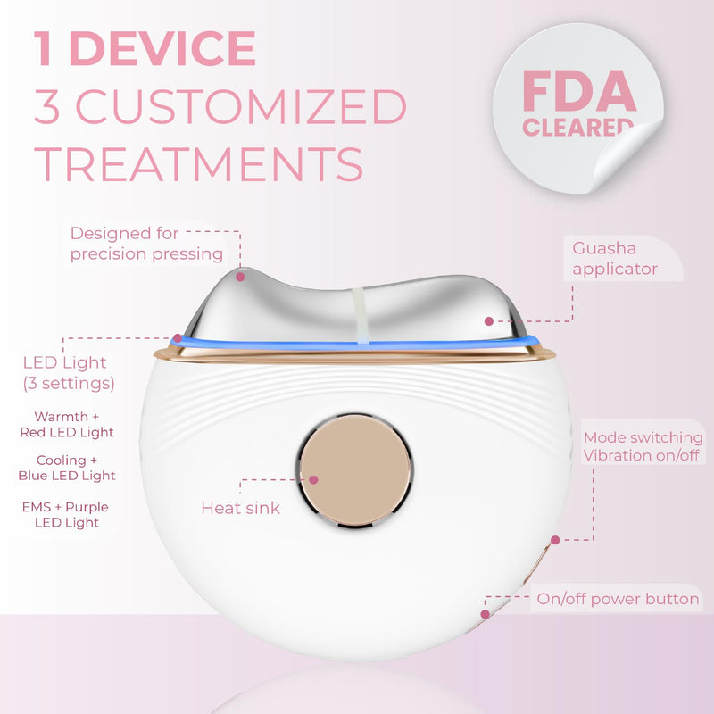 RIKI LOVES RIKI Riki Sculptress Electric Gua Sha Facial Tools - 6 in 1 Hot & Cold Face Sculpting Tool - & Vibration & Red/Blue/Purple LED Massager for Anti-Aging & Wrinkles, Puffiness, Double Chin