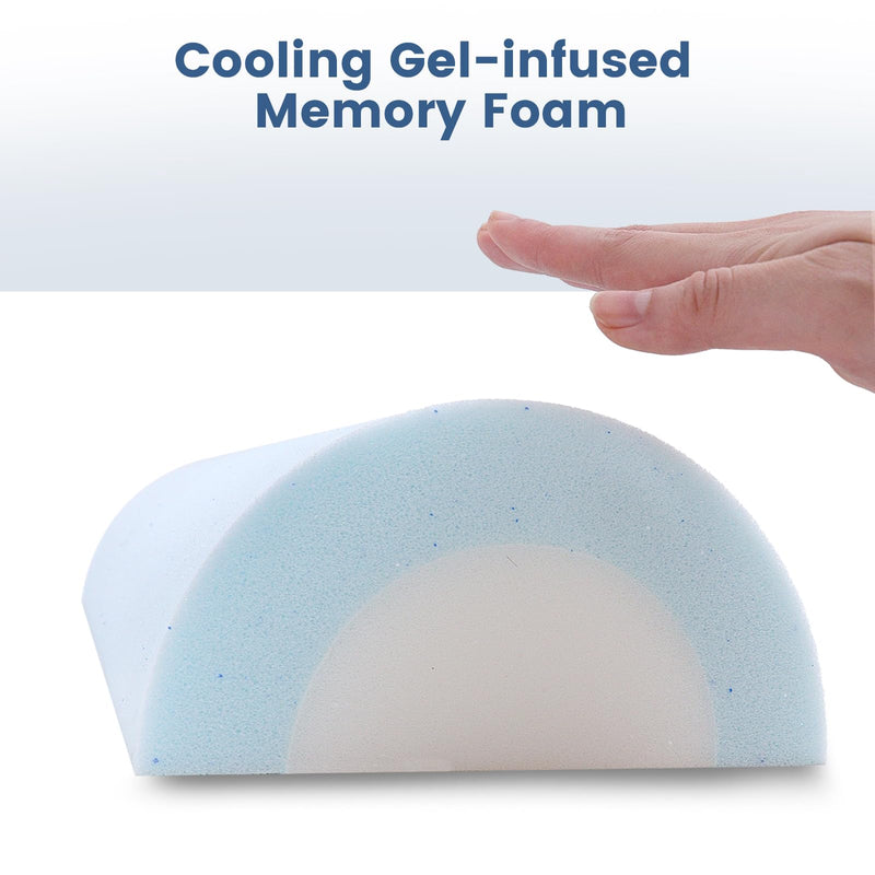 [Australia] - 2Pcs Half Moon Bolster for Head, Knees,Ankle Support, Leg Elevation Cushion - Back, Lumbar, Neck Pain Relief,Semi Roll Gel Foam Pillow for Back and Side Sleepers -Chair Seat Pillow 