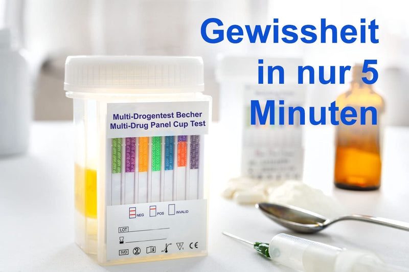 [Australia] - Drug test for 8 types of drugs - rapid drug test in a sterile & hygienic cup - THC cocaine amphetamine benzodiazepine opiates EDDP methamphetamine bupropion 