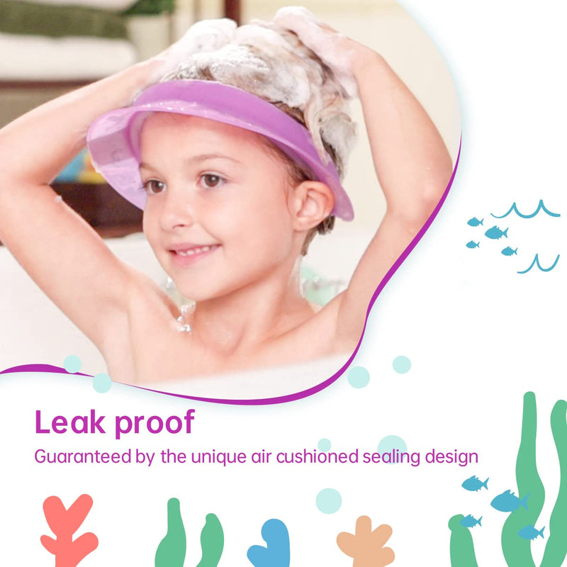 [Australia] - Air Cushioned Bath Visor, Shower Cap For Kids, Hair Washing Hat For Toddlers Adults, Purple 