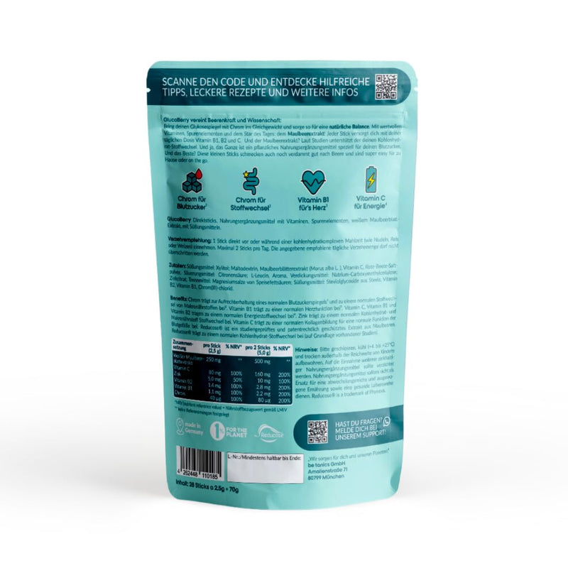 [Australia] - be tanics GlucoBerry Blood Sugar Balance Glucose with Reducose 28 Direct Sticks Berry 2.5 g (Pack of 28) 