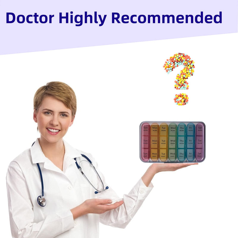 [Australia] - ASprink Pill Organizer 3 Times a Day - Weekly Pill Organizer 3 Times a Day - Large Pill Box 7 Day Medicine Organizer Pill Case, Pill Box Organizer Container, Daily Pill Box 3 Times a Day for Vitamins Black 