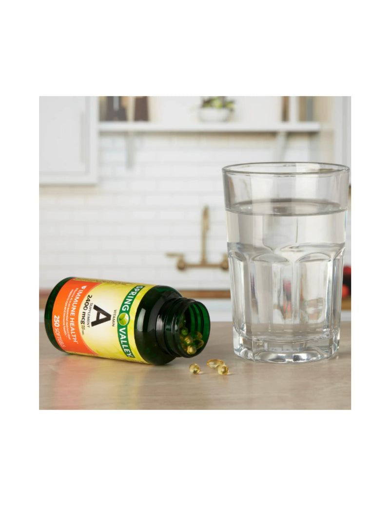 [Australia] - Spring Valley Vitamin A Supplement 2400 mcg, 250 Count + STS Sticker. 