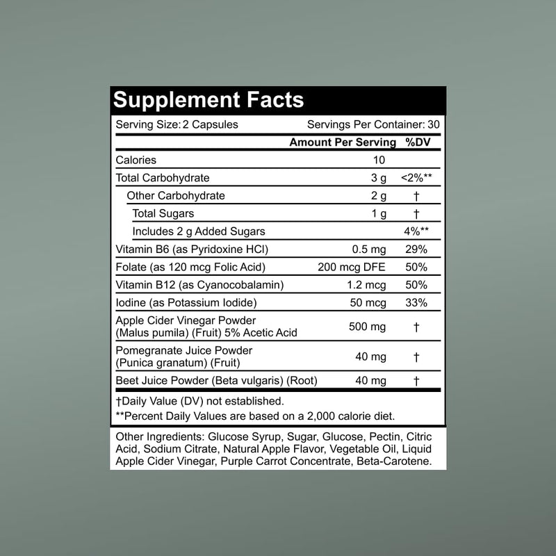 SugarMD Apple Cider Vinegar 60 Gummies - Vitamin B6 & B12-500mg Apple Cider Vinegar Supplement from Raw, Unfiltered, & Unpasteurized Apples - Vegan & Halal