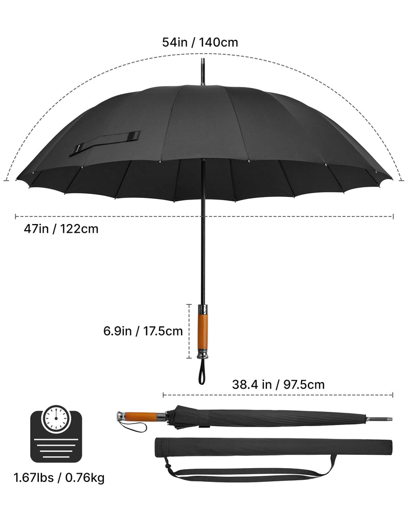 G4Free 54 Inch Strong Windproof Large Umbrella for Rain 62 Inch Automatic Open Golf Umbrella Oversize