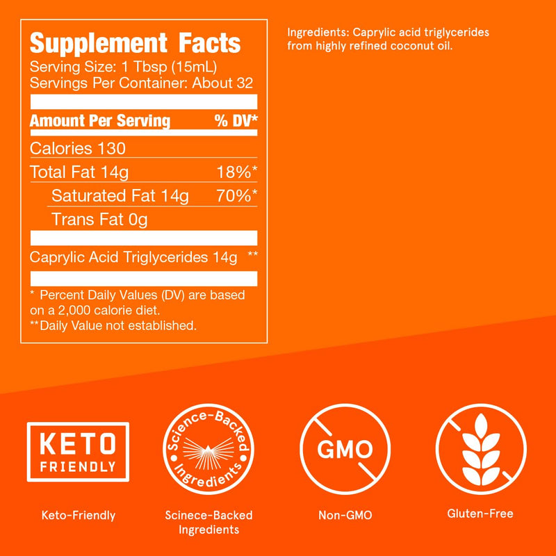 [Australia] - Bulletproof Coconut Brain Octane C8 MCT Oil, 16 Ounces, Premium Keto Supplement for Sustained Energy and Fewer Cravings, Brain and Body Fuel, Unflavored, Add to Coffee and Smoothies 16 Ounce 