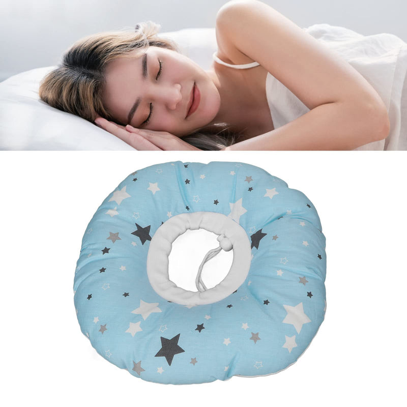 [Australia] - Star Pattern Side Sleeper Pillow with Ear Piercing Hole Pressure Relief for Ear Sore Guard Donut Shaped Pillow for Side Sleeping Ear Comfort Cushion for Side Sleepers with Ear Piercings 