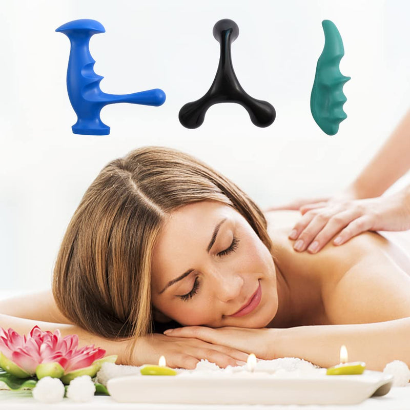 [Australia] - Abnaok Manual Trigger Point Massage Tool and Thumb Saver for Full Body Deep Tissue Massage, with 3-Legged Massage Knobs, Stress Relief 