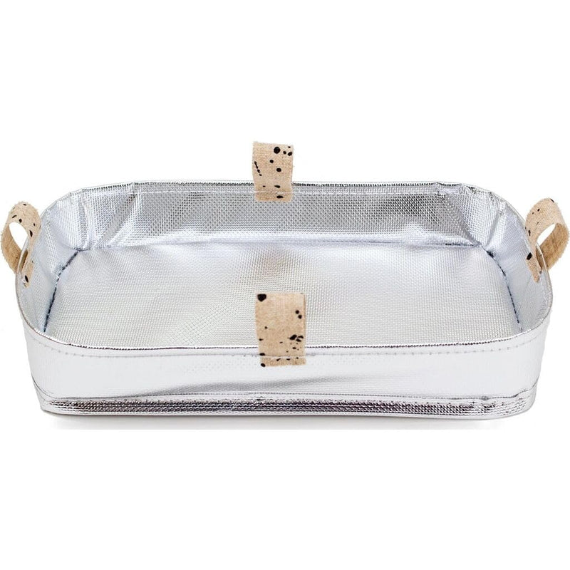 Beauty Poche - Cosmetic Bag & Makeup Organizer for Travel, Three-Tiered, Linen/Cotton Exterior, Removable Tray, Machine Washable - Ink Splatter