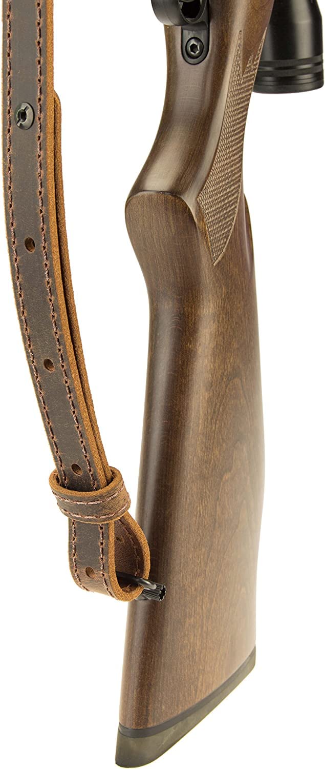 Leather Rifle Gun Sling Vintage Brown Crazy Horse/Hand Stitched 1" Wide w/th WWII Style Leather Toiletry Bag Travel Vintage Dopp Kit