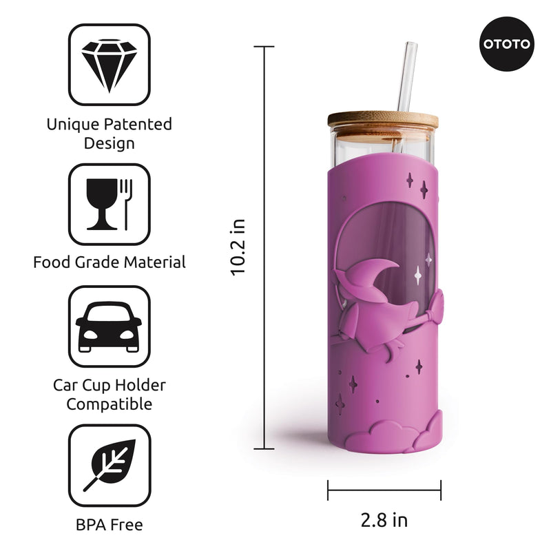 OTOTO NEW! Spookula Vampire Folding, Collapsible, Umbrella, Unique, Goth Accessories, Wicked Brew Glass Cups with Lids and Straws - Halloween