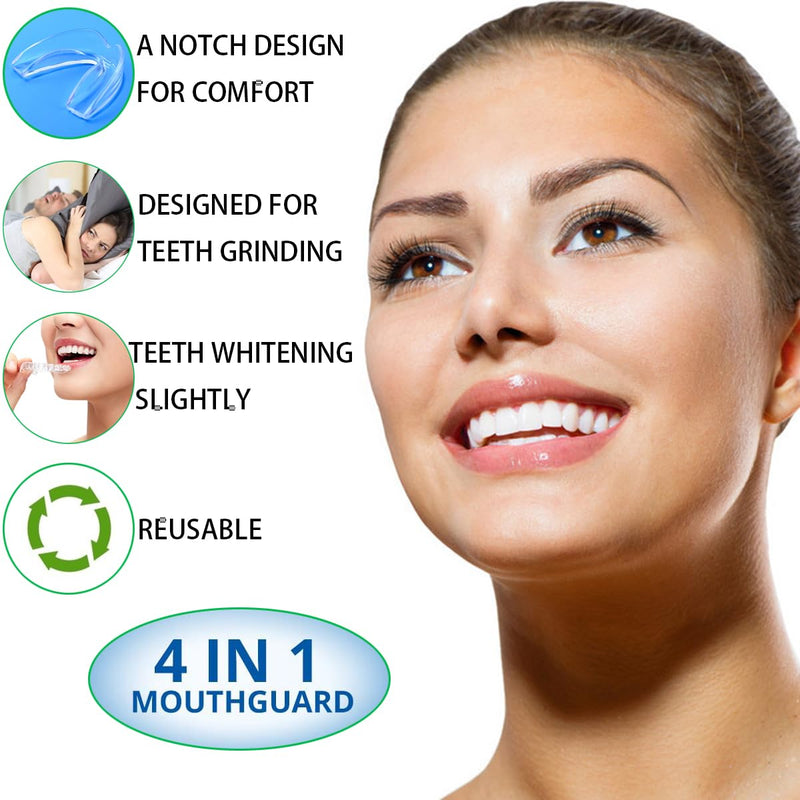 [Australia] - Mouth Guard for Clenching Teeth at Night,4 PCS Custom Moldable Dental Night Guard,Professional Mouth Guard for Grinding Teeth Stops Bruxism(One Size) 