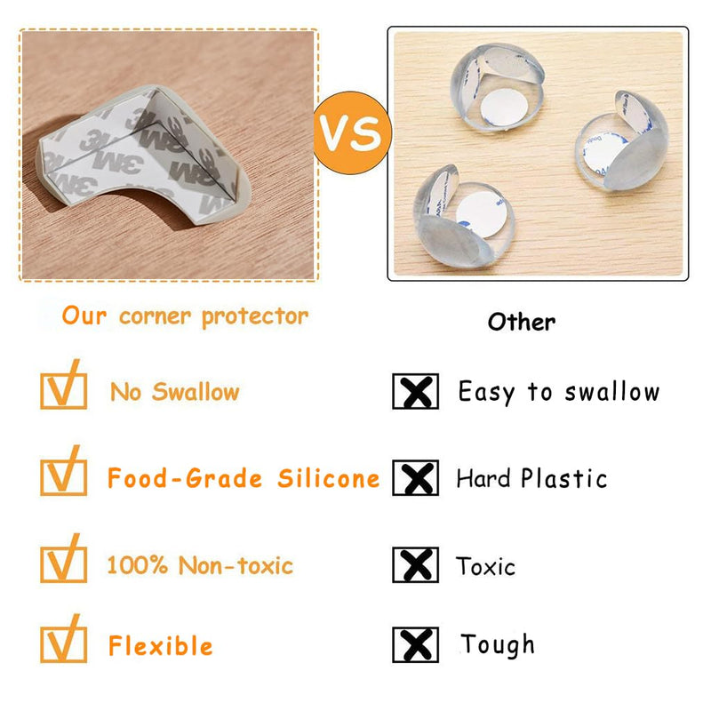 [Australia] - Food-Graded Silicone Corner Protectors, BPA Free Table Edge Guards Baby Proofing, Pre-Tapep Adhesive Kids Safety Proof, Cabinets Fireplace Furniture Bumpers (4 Counters) 4 