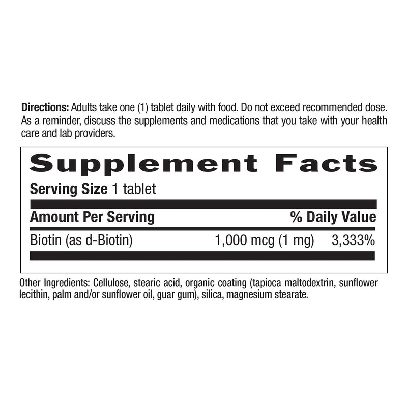 Country Life Biotin 1mg Supports Healthy Hair, Skin & Nails, 100 Tablets, Certified Gluten Free, Certified Vegan, Certified Halal, Non-GMO Verified (Pack of 2) 100 Count (Pack of 2)