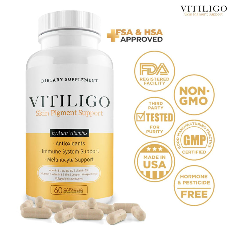 Dermawonder Vitiligo Capsules 60 Count | Effective Vitiligo Supplement | Reduce White Spots and Improve Skin Pigmentation Support | Suitable for All Skin | Natural Solution for White Spots on (3) 3